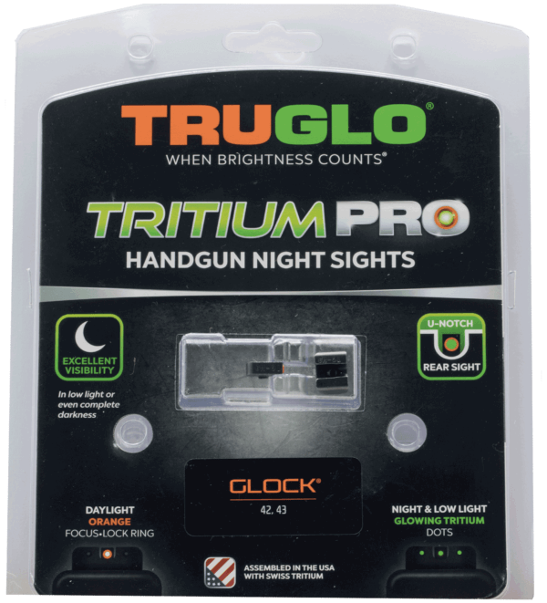 TruGlo TG231G1AC Tritium Pro Black | Green Tritium Orange Outline Front Sight Green Tritium Rear Sight