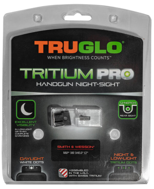 TruGlo TG231MP3W Tritium Pro  Black | Green Tritium White Outline Front Sight Green Tritium Rear Sight