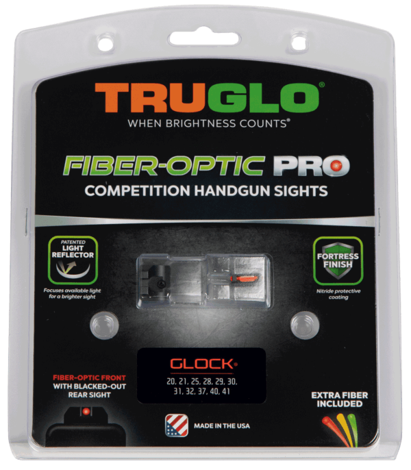 TruGlo TG132G1 Fiber-Optic Pro Black | Red Fiber Optic Front Sight Black Rear Sight