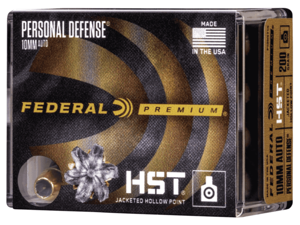 Federal P10HST1S Premium Personal Defense 10mm Auto 200 gr HST Jacketed Hollow Point 20rd Box