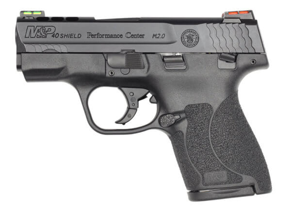 Smith & Wesson 11868 M&P Performance Center Shield M2.0 Micro-Compact Frame 40 S&W 6+1/7+1  3.10″ Black Armornite Ported Stainless Steel Barrel & Ported/Serrated Slide  Matte Black Polymer Frame  HiViz FO Front & Rear Sights  Thumb Safety