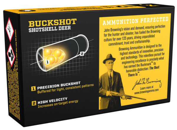 Browning Ammo B193111220 Buckshot Shotshell Deer 12 Gauge 2.75″ 9 Pellets 00 Buck Shot 5rd Box