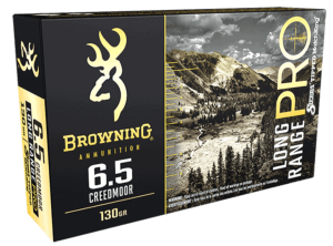 Browning Ammo B192500651 Long Range Pro Pro 6.5 Creedmoor 130 gr Sierra MatchKing BTPT 20rd Box