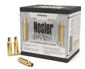 Nosler 10085 Unprimed Cases 24 Nosler Rifle Brass 100 Per Box