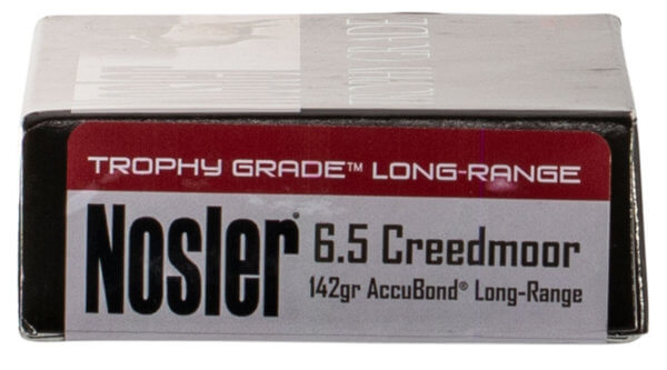 Nosler 60105 Trophy Grade Long-Range Hunting 6.5 Creedmoor 142 gr Nosler Spitzer AccuBond-Long Range (SABLR) 20rd Box