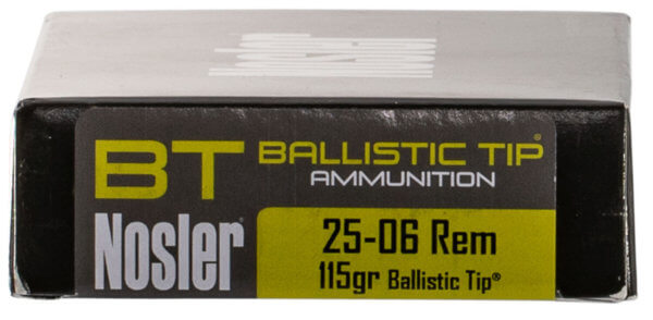 Nosler 40071 Ballistic Tip Hunting 25-06 Rem 115 gr Spitzer Ballistic Tip (SBT) 20rd Box