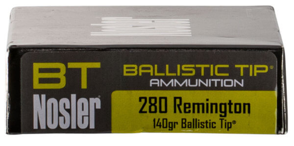 Nosler 40073 Ballistic Tip Hunting 280 Rem 140 gr Spitzer Ballistic Tip (SBT) 20rd Box