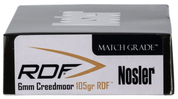 Nosler 60135 Match Grade RDF Target 6mm Creedmoor 105 gr RDF Hollow Point Boat-Tail (RDFHPBT) 20rd Box