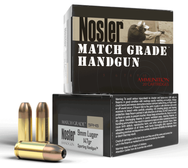 Nosler 51290 Assured Stopping Power Target 9mm Luger 147 gr Jacketed Hollow Point (JHP) 20rd Box