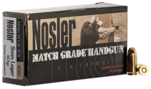 Nosler 51325 Match Grade 9mm Luger 147 gr Jacketed Hollow Point (JHP) 50rd Box