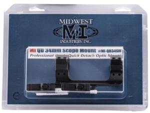MIDWEST INDUSTRIES INC MIQD34SM Quick Detach 1-Pc Base & Ring Combo 34mm Black Finish