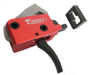 Timney Triggers 682 PCC Trigger Two-Stage Curved Trigger with 2 lbs Draw Weight & Black/Red Finish for AR-Platform