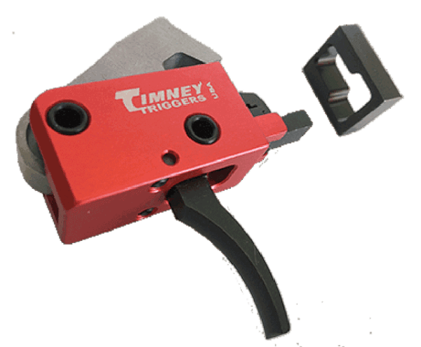 Timney Triggers 682 PCC Trigger Two-Stage Curved Trigger with 2 lbs Draw Weight & Black/Red Finish for AR-Platform