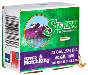 Sierra 7160C Tipped MatchKing 22 Caliber .224 60 GR 500 Box