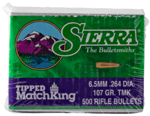 Sierra 7407C Tipped MatchKing 6.5mm .264 107 GR 500 Box
