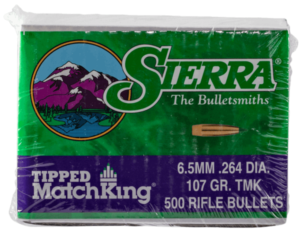 Sierra 7407C Tipped MatchKing 6.5mm .264 107 GR 500 Box