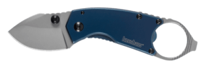 Kershaw 8710 Antic 1.70″ Folding Drop Point Plain Bead Blasted 8Cr13MoV SS Blade Blue PVD Stainless Steel Handle Includes Pocket Clip