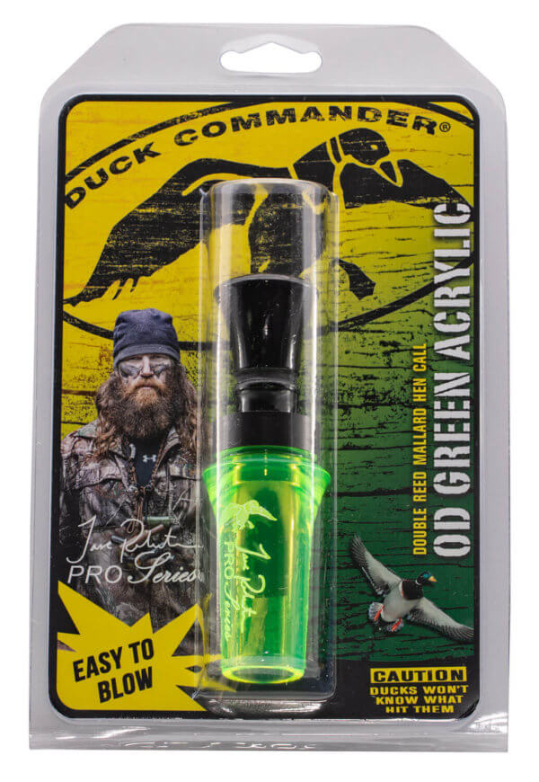 Duck Commander DCPROAC Jase Pro Series Open Call Double Reed Mallard Hen Sounds Attracts Ducks Chartreuse Acrylic