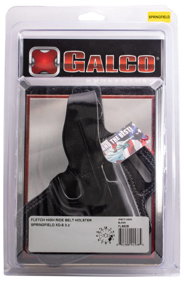 Galco FL662B Fletch OWB Black Leather Belt Slide Fits Springfield XDS Fits Taurus G2s Right Hand