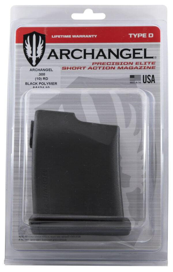 Archangel AA13410 Precision Elite 10rd 6.5 Creedmoor/308 Win/7mm-08 Rem/260 Rem/358 Win/243 Win/7.62x51mm NATO Short Action Black Polymer