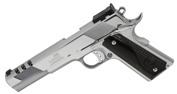 Iver Johnson Arms EAGLEXLC45 1911 Eagle XLC Ported 45 ACP 6″ 8+1 High Polished Bright Chrome Ported Long Slide Diamondwood Walnut Grip