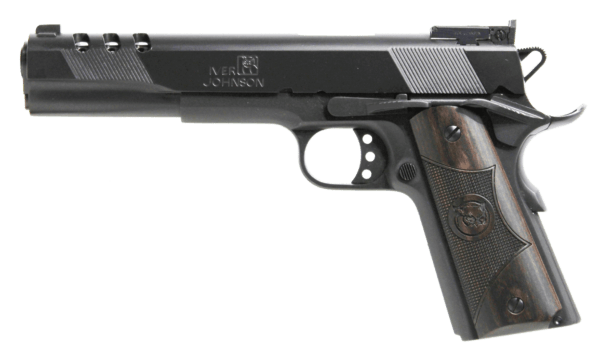 Iver Johnson Arms EAGLEXL10 1911 Eagle XL Ported 10mm 6″ 8+1 Matte Blued Black Cerakote Ported Long Slide Diamondwood Walnut w/Logo Grip