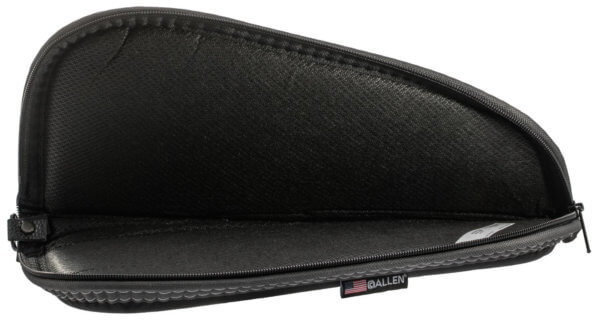 Allen 44413 Deluxe Handgun Case with Black Finish & Gray Trim Foam Padding Non-Absorbent Lining & Lockable Zipper 13″ L