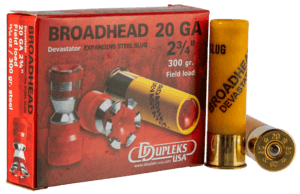 DDupleks USA 20D20 Broadhead Devastator 20 Gauge 2.75″ 11/16 oz Slug Shot 5rd Box