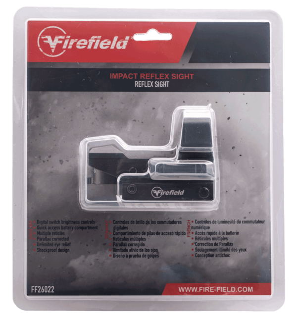Firefield FF26023 Impact Duo Matte Black 1x31x22mm Illuminated Red Dot Multi Reticle Red Visible Laser