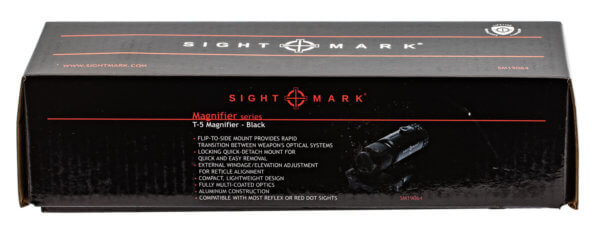 Sightmark SM19064 T-5 Magnifier 5X with Flip to Side Mount Magnifier Matte Black 23mm