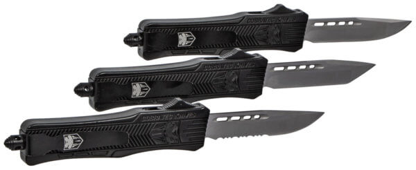CobraTec Knives SBCTK1SDNS CTK-1 Small 2.75″ OTF Drop Point Plain D2 Steel Blade/Black Aluminum Handle Features Glass Breaker Includes Pocket Clip