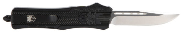 CobraTec Knives MBCTK1MDNS CTK-1 Medium 3″ OTF Drop Point Plain D2 Steel Blade/Black Aluminum Handle Features Glass Breaker Includes Side Button