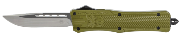CobraTec Knives MODCTK1MDNS CTK-1 Medium 3″ OTF Drop Point Plain D2 Steel Blade/OD Green Aluminum Handle Features Glass Breaker Includes Pocket Clip
