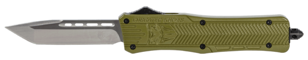 CobraTec Knives MODCTK1MTNS CTK-1 Medium 3″ OTF Tanto Plain D2 Steel Blade/OD Green Aluminum Handle Features Glass Breaker Includes Pocket Clip