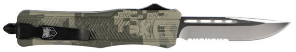 CobraTec Knives MADCCTK1MDS CTK-1 Medium 3″ OTF Part Serrated D2 Steel Blade Army DigiCamo Aluminum Handle Features Glass Breaker Includes Pocket Clip