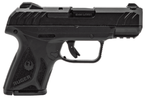 Ruger 3819 Security-9 9mm Luger 4″ Barrel 10+1 Black Polymer Frame With Picatinny Acc. Rail Black Oxide Steel Slide Hogue Beavertail HandALL Rubber Grip