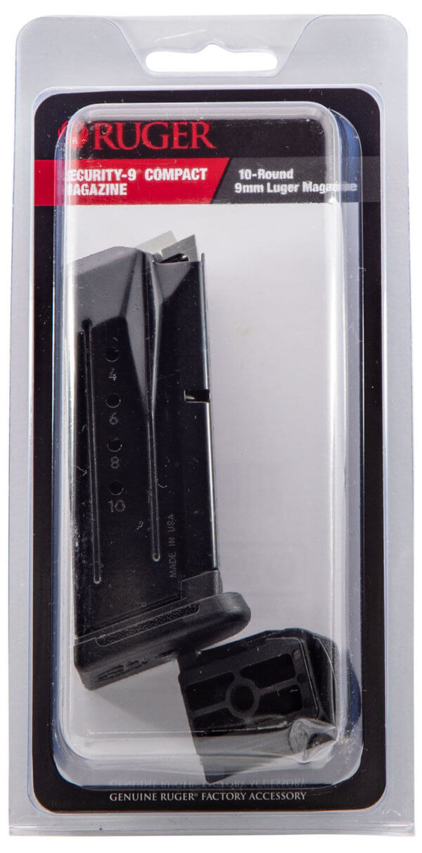Ruger 90667 Security-9 Compact 10rd Magazine Fits Ruger Security-9 Compact 9mm Luger Black Oxide