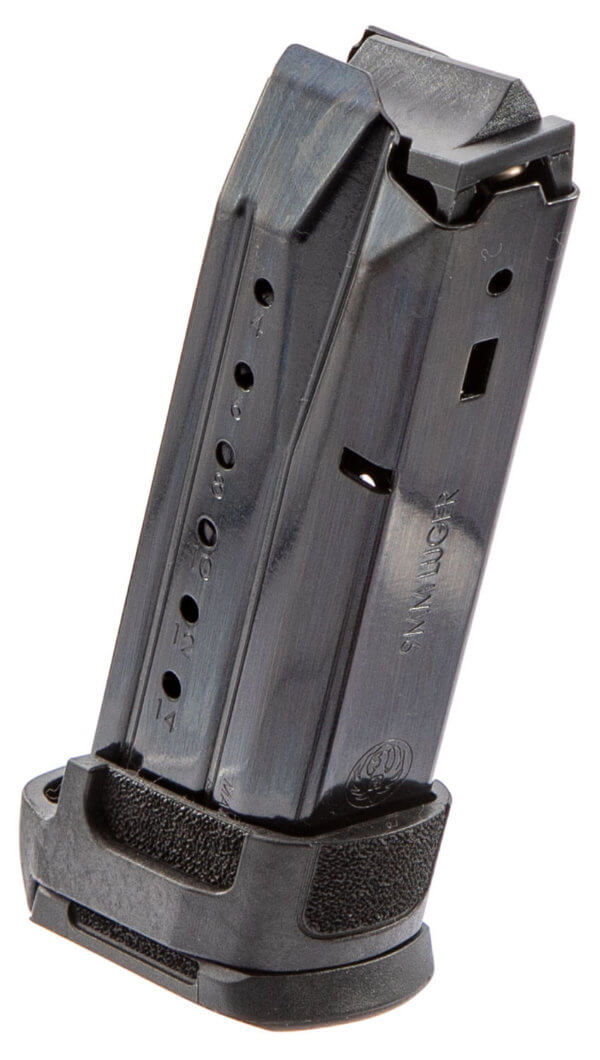 Ruger 90681 Security-9 Compact 15rd Magazine Fits Ruger Security-9 Compact 9mm Luger Black Oxide Includes Mag Adapter