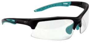 Walker’s GWPTLSGLCLR Sport Glasses Adult Clear Lens Polycarbonate Black with Teal Accents Frame