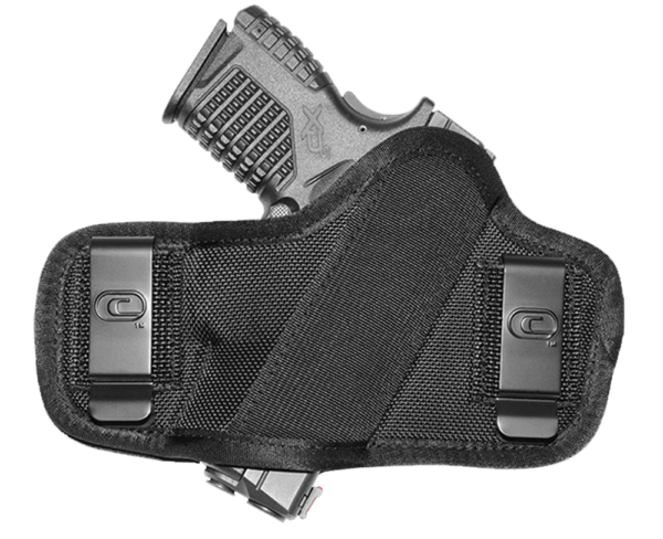 Crossfire Shooting Gear CRFCLPONSA1S2 The Clip-On OWB Black Ballistic Nylon Belt Clip Fits Subcompact 2-2.50″ Barrel Ambidextrous