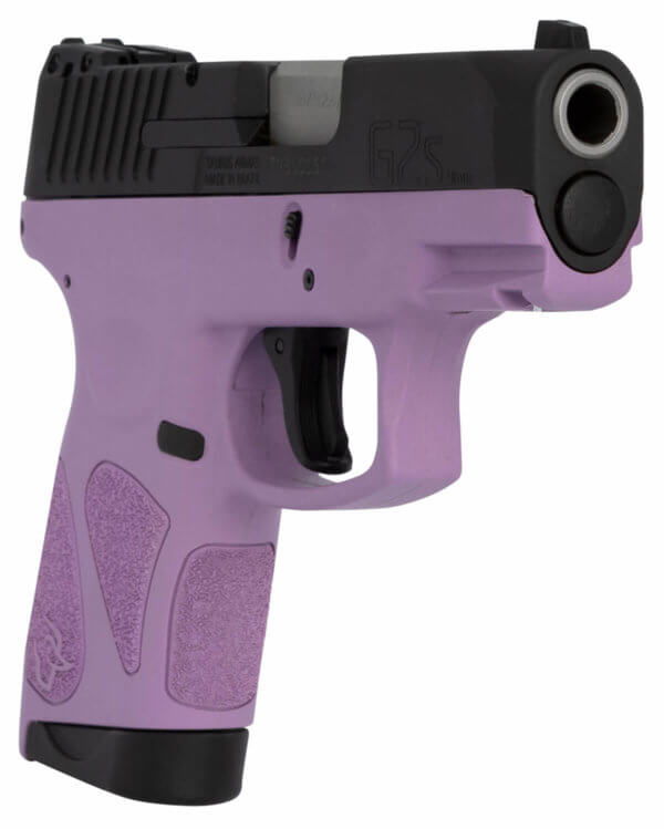 Taurus 1G2S931LP G2S 9mm Luger 3.26″ 7+1 Light Purple Black Carbon Steel Light Purple Polymer Grip
