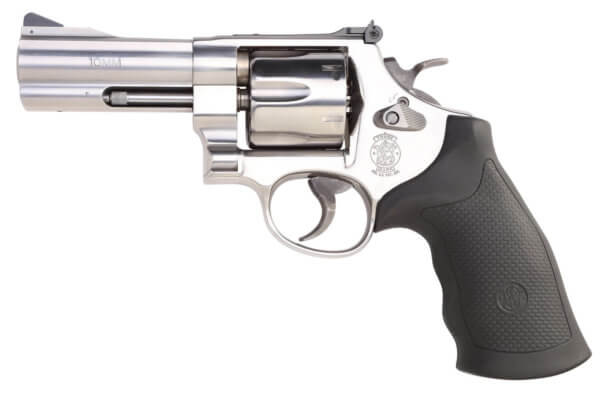 Smith & Wesson 12463 Model 610  10mm Auto or 40 S&W Stainless Steel 4 Barrel  6rd Cylinder & N-Frame  Black Polymer Grip  Internal Lock”