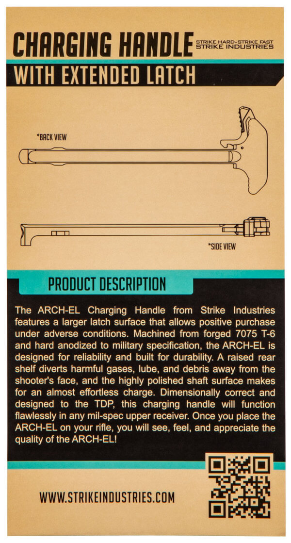 Strike ARCHELFDE Extended Latch Charging Handle AR-15 Flat Dark Earth Anodized Aluminum