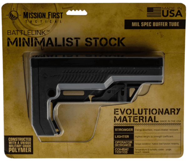 Mission First Tactical BMSMILEXD Battlelink Extreme Duty Minimalist Stock Collapsible Black Synthetic for AR-15 M16 M4 with Mil-Spec Tube (Tube Not Included)