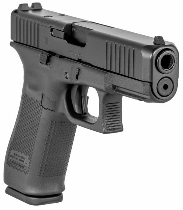 Glock PA455S201MOS G45 Gen5 Compact MOS 9mm Luger 4.02″ 10+1 Overall Black Finish with nDLC Steel with Front Serrations & MOS Cuts Slide Rough Texture Interchangeable Backstraps Grip & Fixed Sights