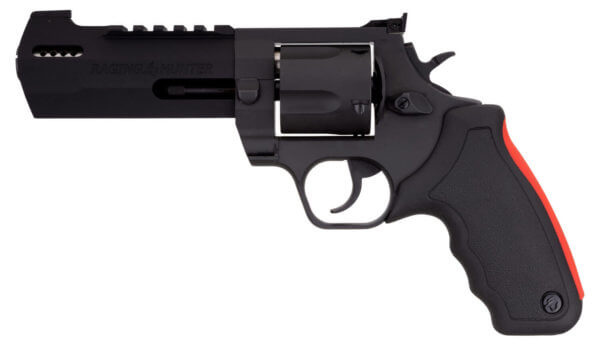 Taurus 2454051RH Raging Hunter 454 Casull 5rd 5.12″ Matte Black Oxide Steel Black Rubber with Integrated Red Cushion Insert Grip