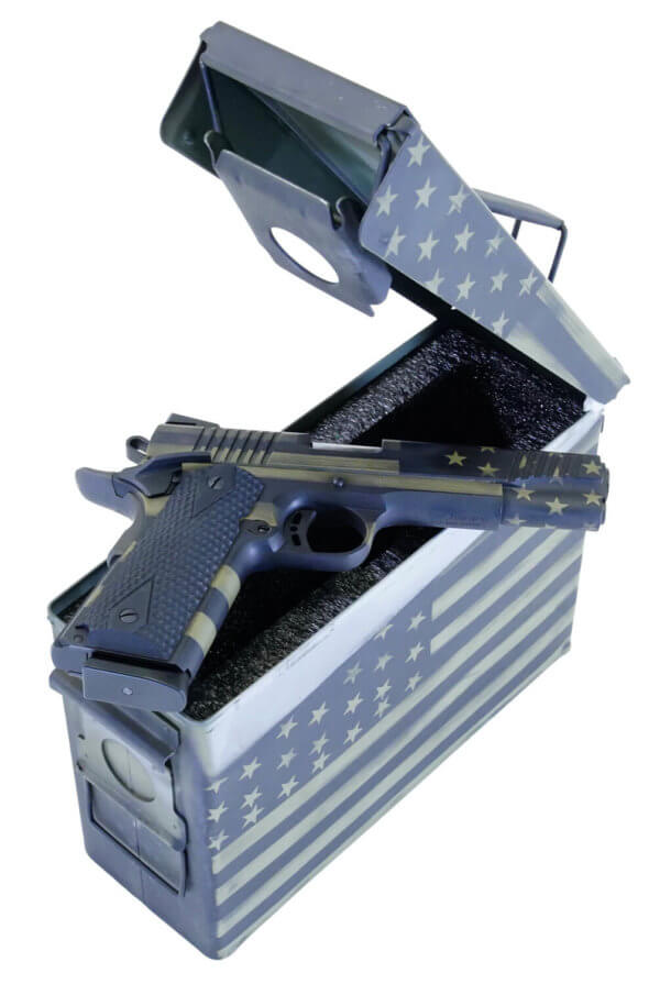 Citadel CITC45FUSBAC 1911-A1 Government 45 ACP 5″ 8+1 American Flag Bazooka Green Cerakote Finish with Steel Slide Black G10 Grip & 70 Series Firing System Includes 2 Mags & Ammo Can