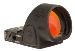 Trijicon 2500003 SRO  Matte Black 1x 25mm x 22.5mm 5 MOA Red Dot Reticle 5.0 MOA Dot Handgun Features Lock In/Out Mode
