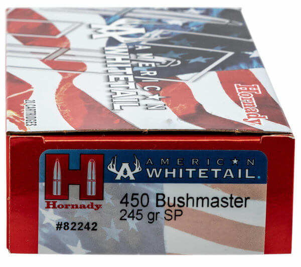 Hornady 82242 American Whitetail 450 Bushmaster 245 gr InterLock 20rd Box