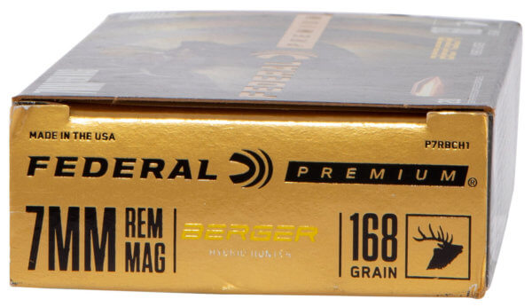 Federal PR7BCH1 Premium 7mm Rem Mag 168 gr Berger Hybrid Hunter 20rd Box